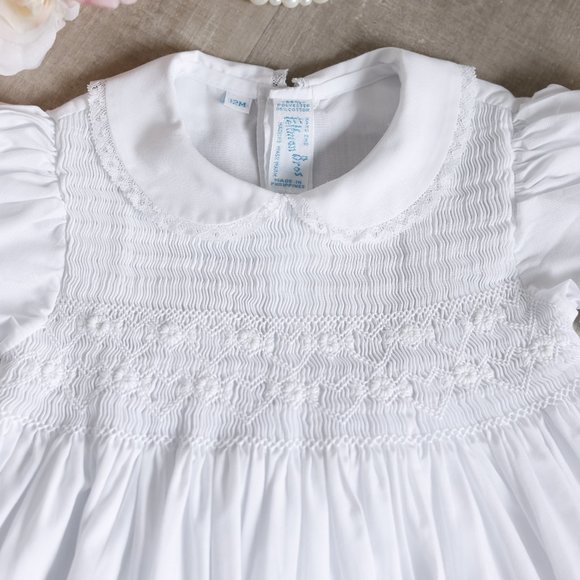 RARE White Heirloom Smocked Dress Feltman Brothers Special Occasion Like New - Picture 3 of 6